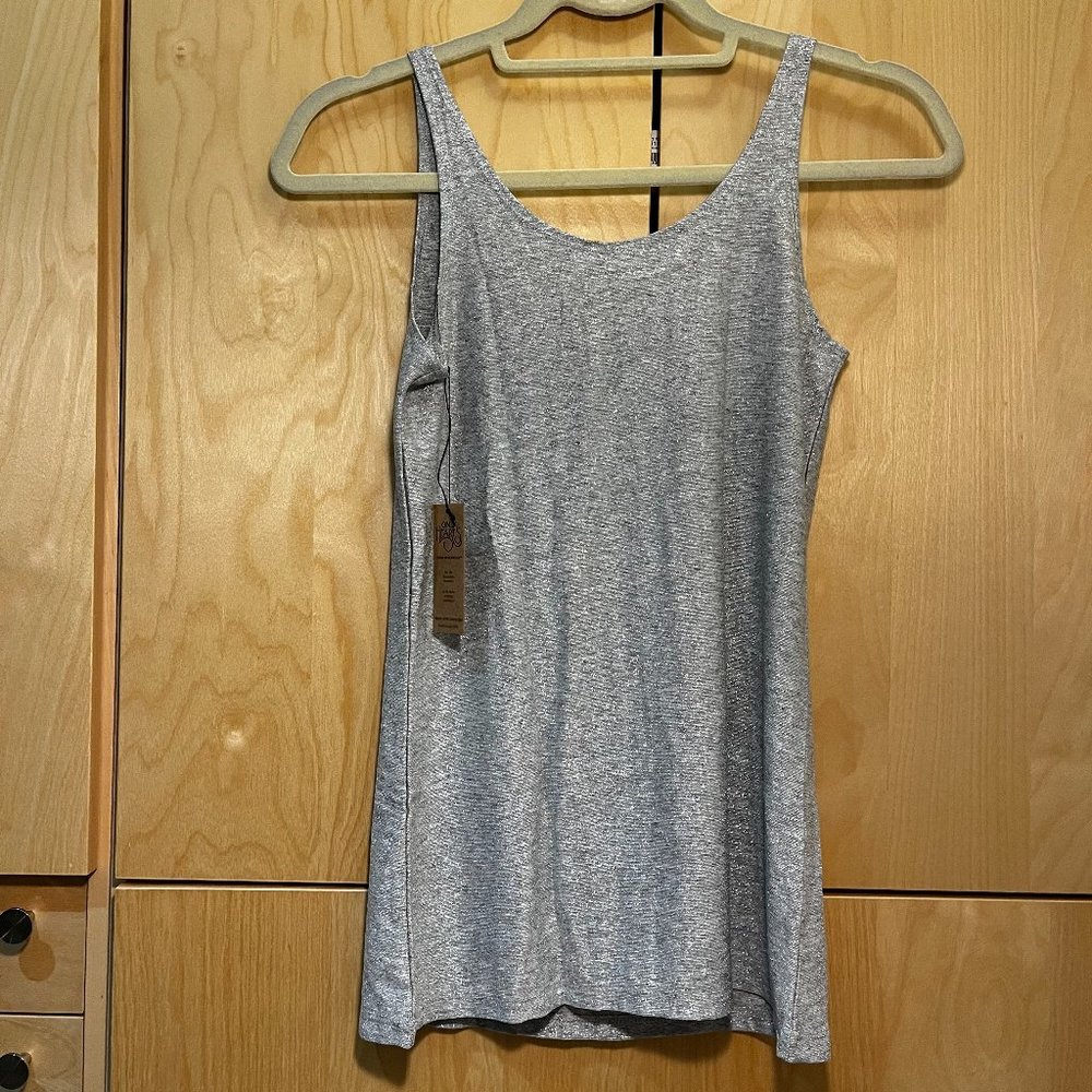 Only Hearts Gray Metallic Jersey Skinny Tank Top